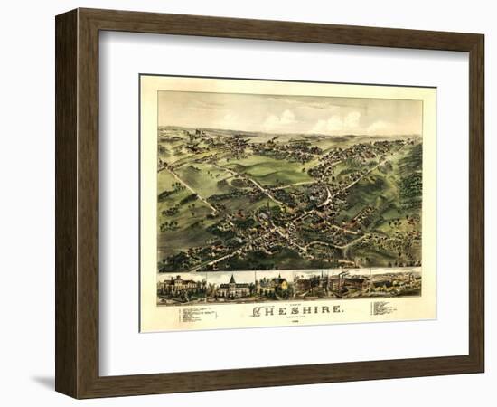 Cheshire, Connecticut - Panoramic Map-Lantern Press-Framed Art Print