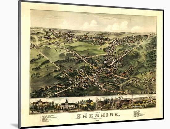 Cheshire, Connecticut - Panoramic Map-Lantern Press-Mounted Art Print