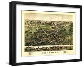 Cheshire, Connecticut - Panoramic Map-Lantern Press-Framed Art Print