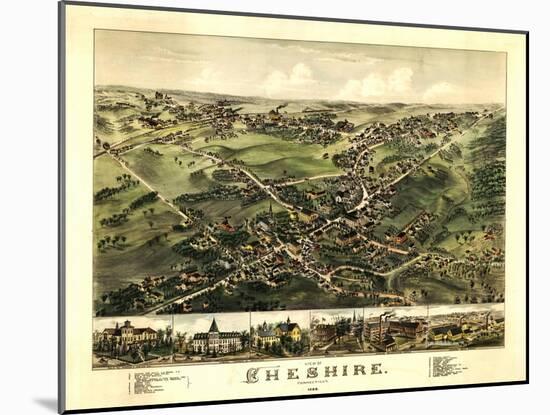 Cheshire, Connecticut - Panoramic Map-Lantern Press-Mounted Art Print