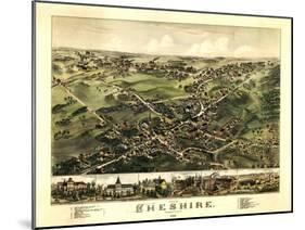 Cheshire, Connecticut - Panoramic Map-Lantern Press-Mounted Art Print