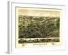 Cheshire, Connecticut - Panoramic Map-Lantern Press-Framed Art Print