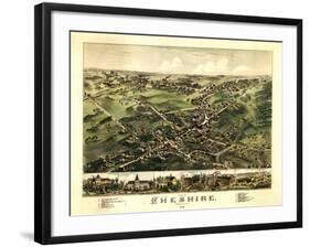 Cheshire, Connecticut - Panoramic Map-Lantern Press-Framed Art Print