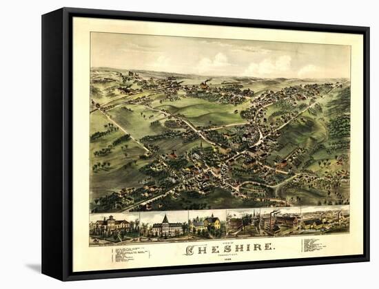 Cheshire, Connecticut - Panoramic Map-Lantern Press-Framed Stretched Canvas