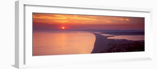 Chesil Beach at Sunset, Portland, Dorset, England-null-Framed Photographic Print