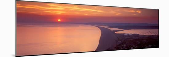 Chesil Beach at Sunset, Portland, Dorset, England-null-Mounted Photographic Print