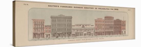 Chesnut Street from Seventh to Sixth (North Side) from 'Baxter's Panoramic Business Directory of Ph-null-Stretched Canvas