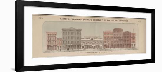 Chesnut Street from Seventh to Sixth (North Side) from 'Baxter's Panoramic Business Directory of Ph-null-Framed Giclee Print