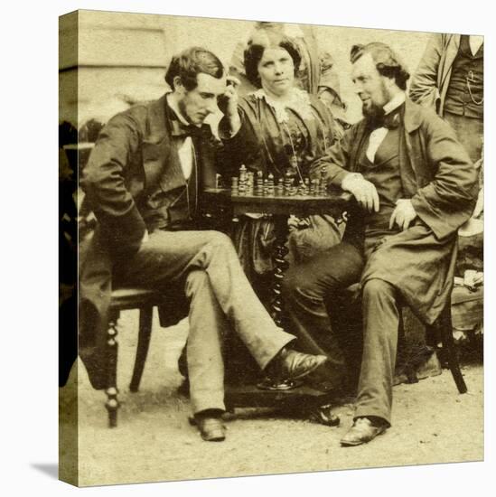 Chess and Cards, C1850s-null-Stretched Canvas