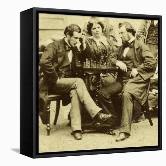 Chess and Cards, C1850s-null-Framed Stretched Canvas