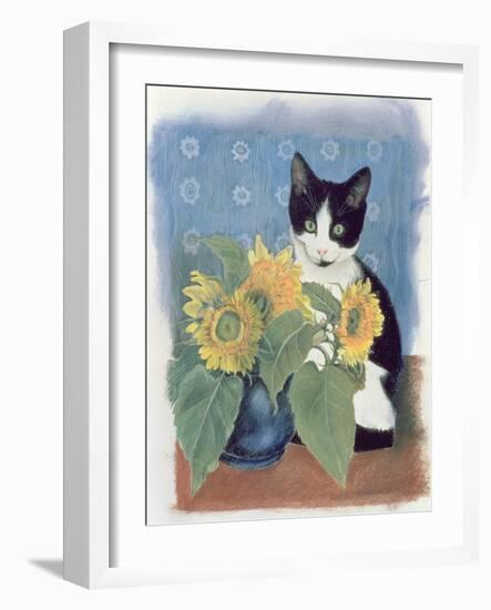 Chess and Sunflowers-Anne Robinson-Framed Giclee Print