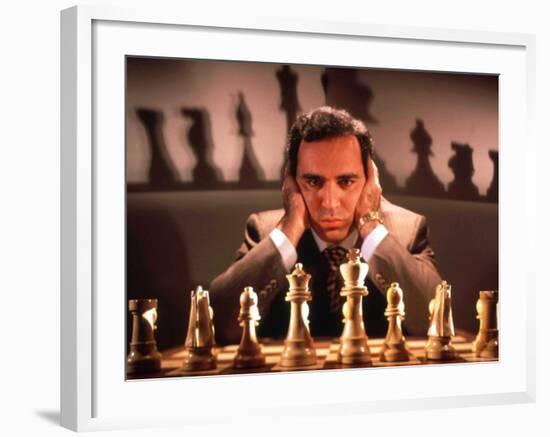 Chess Champion Gary Kasparov Training for May Rematch with Smarter Version of IBM Computer-Ted Thai-Framed Premium Photographic Print