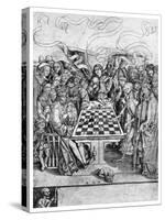 Chess: Death Checkmating a King, C1400-null-Stretched Canvas