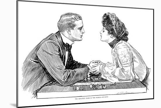 Chess Game, 1903-Charles Dana Gibson-Mounted Giclee Print