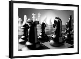 Chess Pieces on A Chess Board-Sergei Gnatuk-Framed Art Print