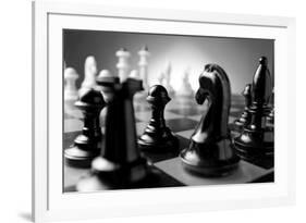 Chess Pieces on A Chess Board-Sergei Gnatuk-Framed Art Print