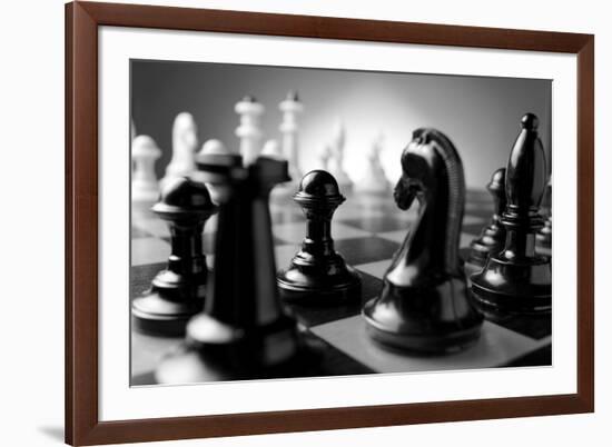 Chess Pieces on A Chess Board-Sergei Gnatuk-Framed Art Print