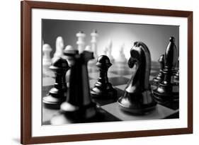 Chess Pieces on A Chess Board-Sergei Gnatuk-Framed Art Print