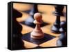 Chess pieces on chessboard-null-Framed Stretched Canvas