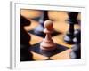 Chess pieces on chessboard-null-Framed Photographic Print