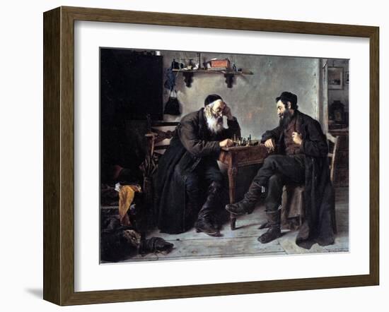 Chess Players-Isidor Kaufmann-Framed Art Print