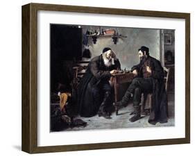 Chess Players-Isidor Kaufmann-Framed Art Print