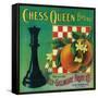 Chess Queen Orange Label - Los Angeles, CA-Lantern Press-Framed Stretched Canvas