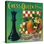 Chess Queen Orange Label - Los Angeles, CA-Lantern Press-Stretched Canvas