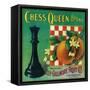 Chess Queen Orange Label - Los Angeles, CA-Lantern Press-Framed Stretched Canvas