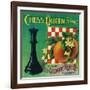 Chess Queen Orange Label - Los Angeles, CA-Lantern Press-Framed Art Print