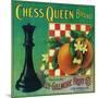 Chess Queen Orange Label - Los Angeles, CA-Lantern Press-Mounted Art Print