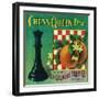 Chess Queen Orange Label - Los Angeles, CA-Lantern Press-Framed Art Print