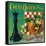 Chess Queen Orange Label - Los Angeles, CA-Lantern Press-Framed Stretched Canvas