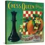 Chess Queen Orange Label - Los Angeles, CA-Lantern Press-Stretched Canvas