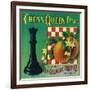 Chess Queen Orange Label - Los Angeles, CA-Lantern Press-Framed Premium Giclee Print