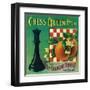 Chess Queen Orange Label - Los Angeles, CA-Lantern Press-Framed Art Print