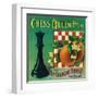 Chess Queen Orange Label - Los Angeles, CA-Lantern Press-Framed Art Print