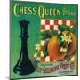Chess Queen Orange Label - Los Angeles, CA-Lantern Press-Mounted Art Print