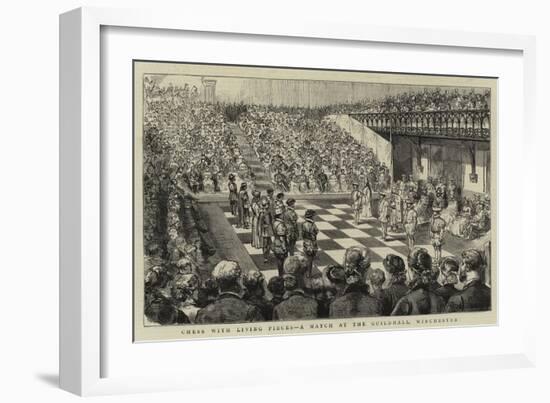 Chess with Living Pieces, a Match at the Guildhall, Winchester-null-Framed Giclee Print