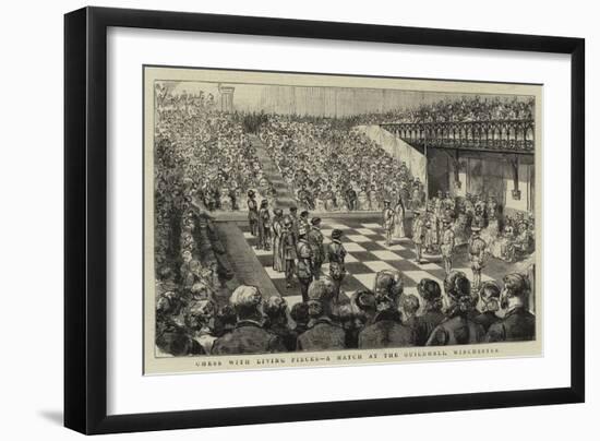 Chess with Living Pieces, a Match at the Guildhall, Winchester-null-Framed Premium Giclee Print