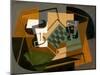 Chessboard, Glass and Dish, 1917 (Oil on Panel)-Juan Gris-Mounted Giclee Print