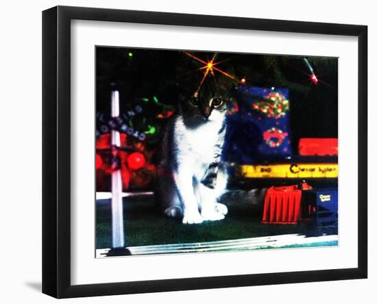 Chessie under the Christmas Tree-null-Framed Giclee Print