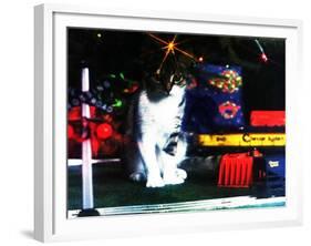 Chessie under the Christmas Tree-null-Framed Giclee Print