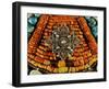 Chest Decoration in Silver, Coral and Turquoise Hanging from Cloth, Ladakh, India-null-Framed Giclee Print