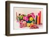 Chest of drawers, autumnal decoration, brightly, detail,-mauritius images-Framed Photographic Print