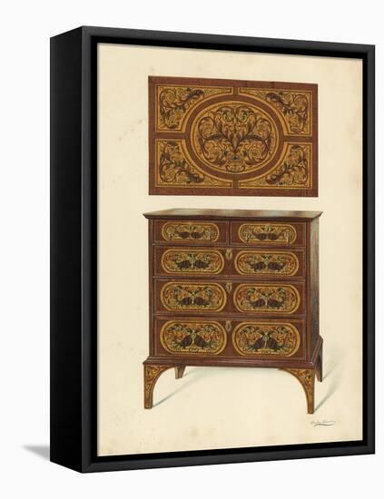 Chest of Drawers Inlaid with Marqueterie-Shirley Charles Llewellyn Slocombe-Framed Stretched Canvas