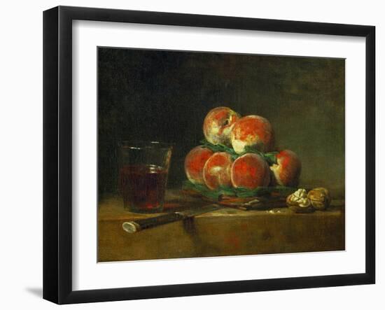 Chest with With Peaches and Nuts-Jean-Baptiste Simeon Chardin-Framed Giclee Print