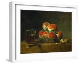 Chest with With Peaches and Nuts-Jean-Baptiste Simeon Chardin-Framed Giclee Print