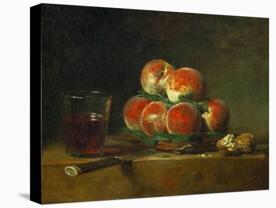 Chest with With Peaches and Nuts-Jean-Baptiste Simeon Chardin-Stretched Canvas