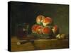 Chest with With Peaches and Nuts-Jean-Baptiste Simeon Chardin-Stretched Canvas